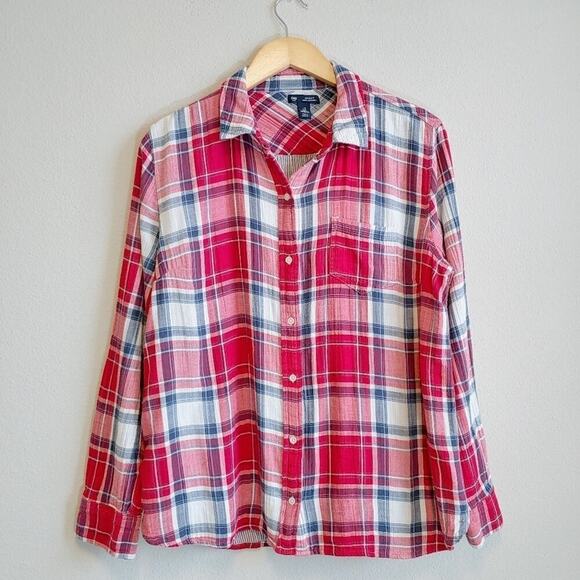 Gap Long Sleeve Plaid Shirt Sz M - Picture 1 of 7